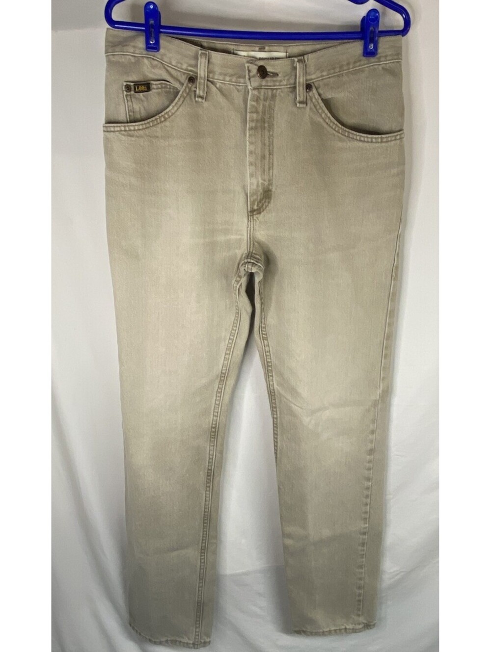 Lee Jeans Mens 33x34 TAN Regular Fit Straight Leg Denim 100% Cotton